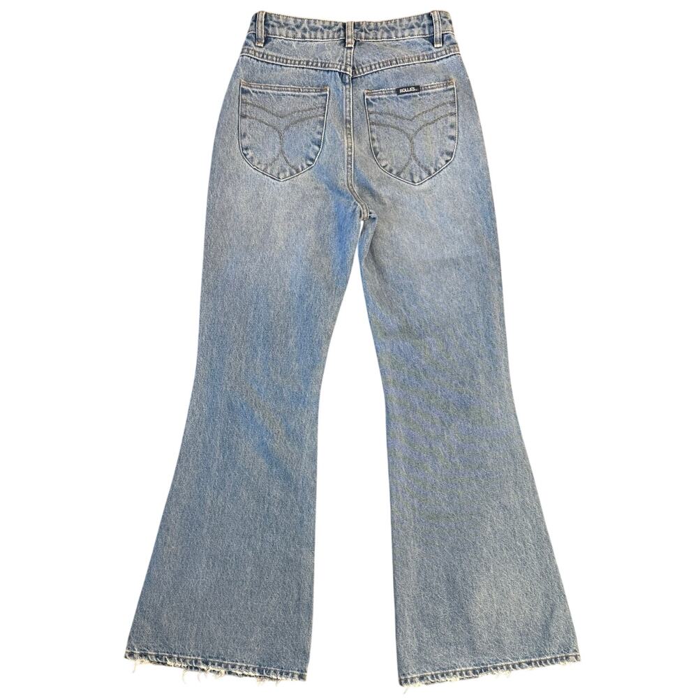 ROLLA’S Jean Eastcoast Flare High-Rise Distressed Denim Blue Women US 26, AUS 8 - Picture 2 of 10